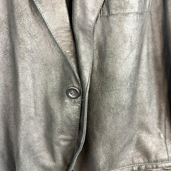 Napoleon Soft Leather Sportcoat Blazer Black Jacket - 42 - Picture 4 of 11